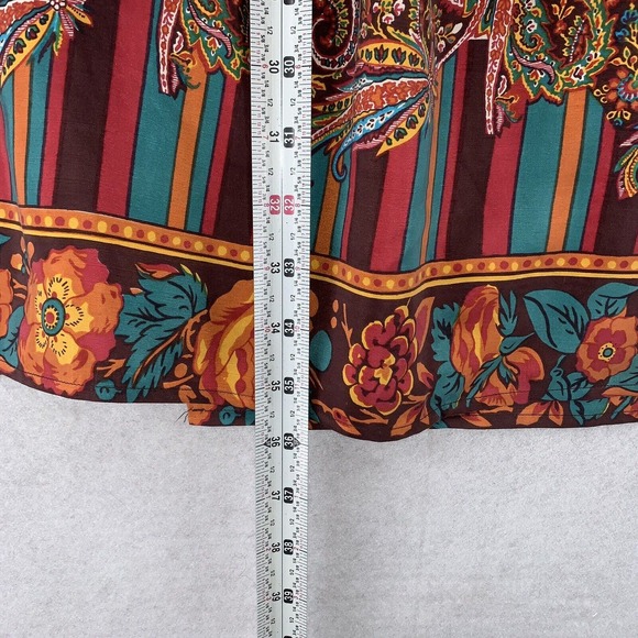 NEW GORGEOUS Silk Collection True Wrap Skirt Womens 18 Boho Paisley Hippie Gypsy - Picture 10 of 12